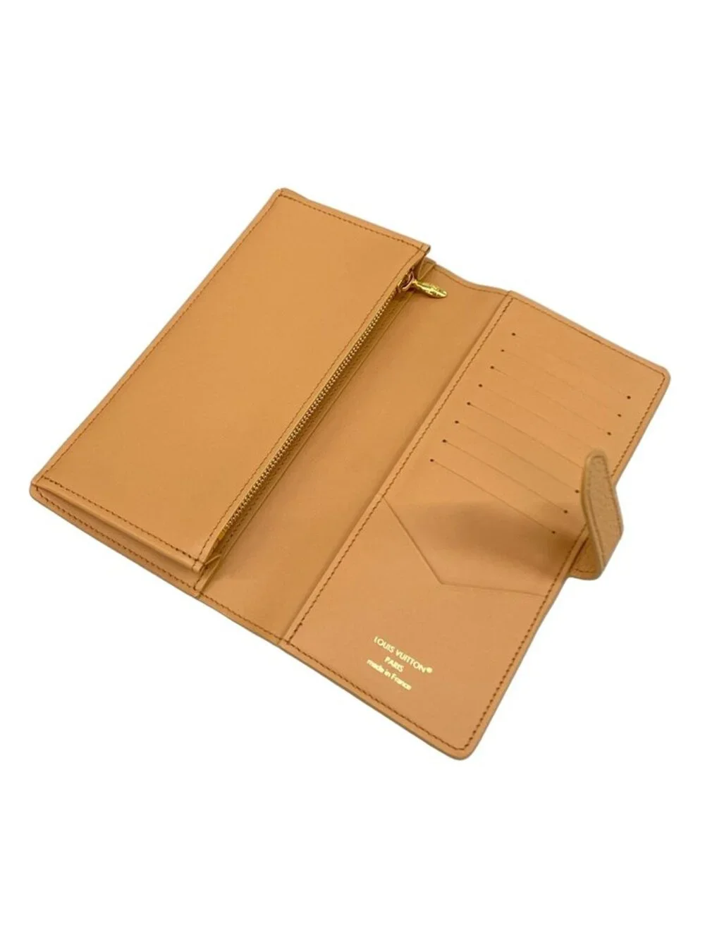 Louis Vuitton Wallet Capucines LV Vertical Hazelnut Bran Leather Cowhide